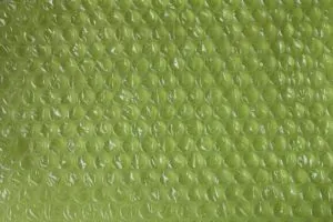 Green bubble wrap close-up
