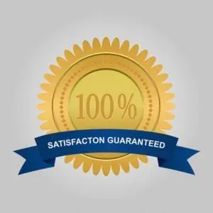 Gold satisfaction guaranteed badge graphic