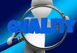 3D figure with QUALITY magnifying glass