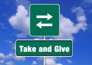 Take and Give road sign