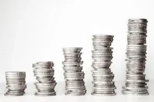Rising stacks of coins