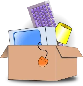 Clipart box with computer equipment