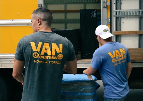 Teddy Bear Movers wrapping furniture