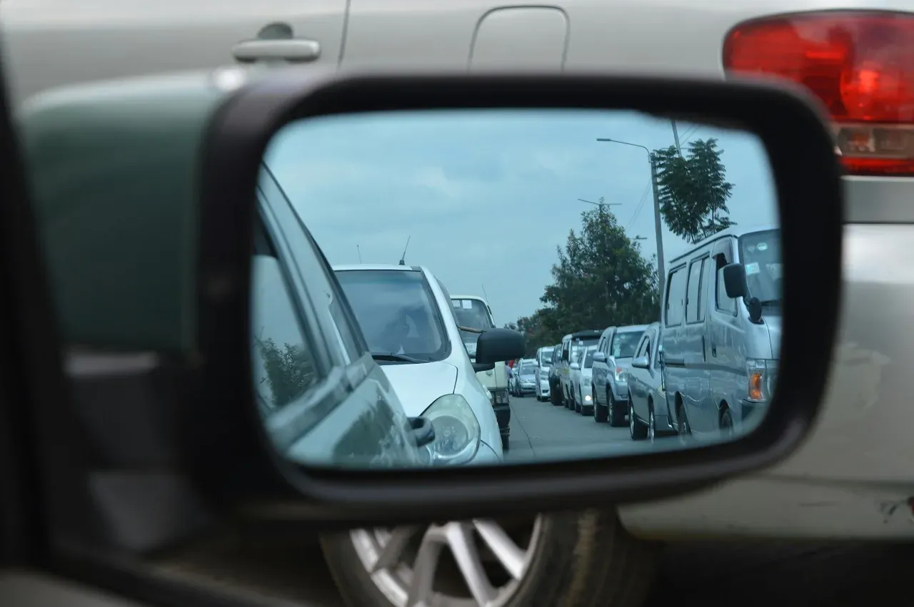 Moving truck traveling on a busy New Jersey highway
